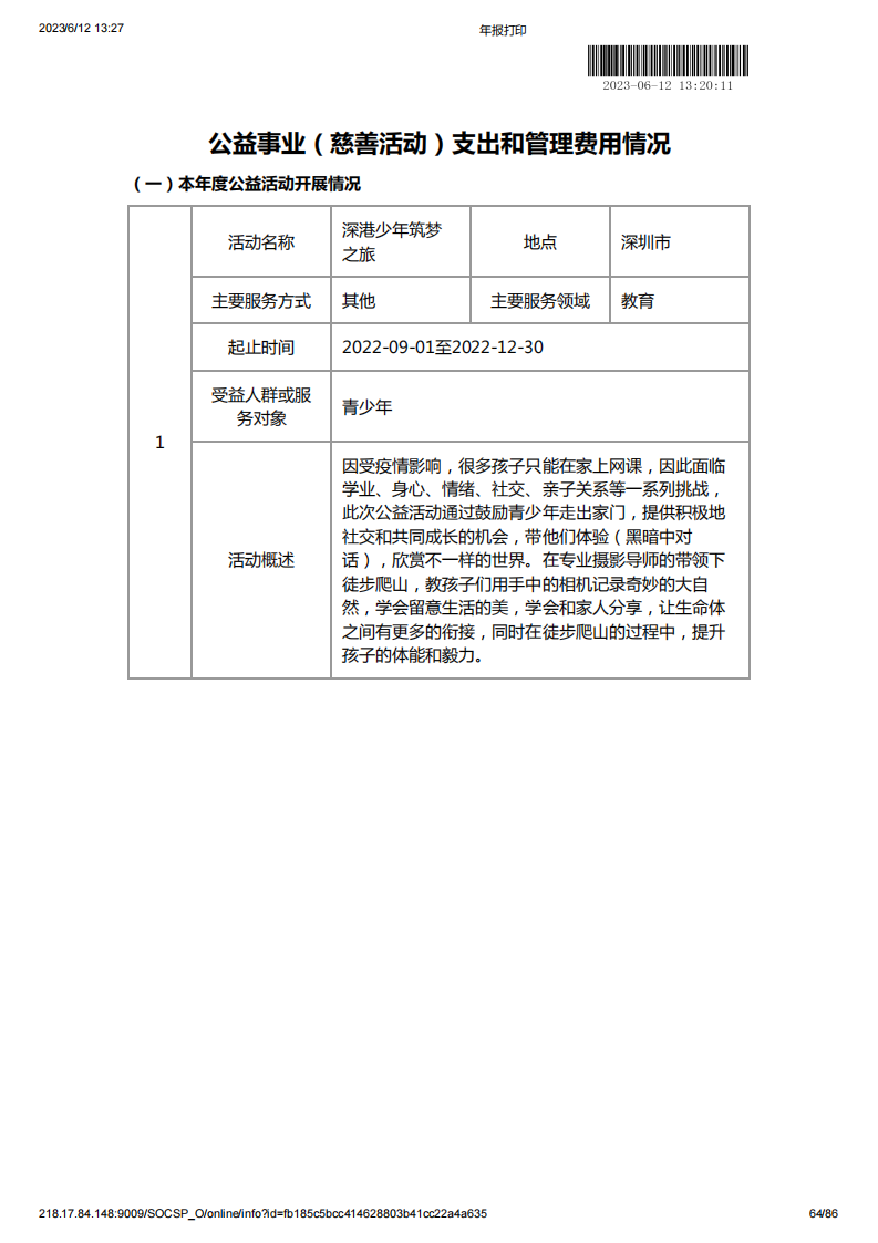 基金会2022年度工作报告书