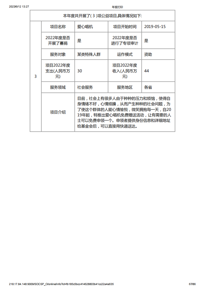 基金会2022年度工作报告书
